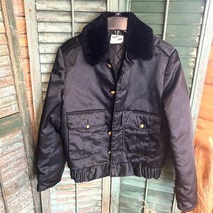 Vintage tuffy anr coat black 38R United States buttons retro